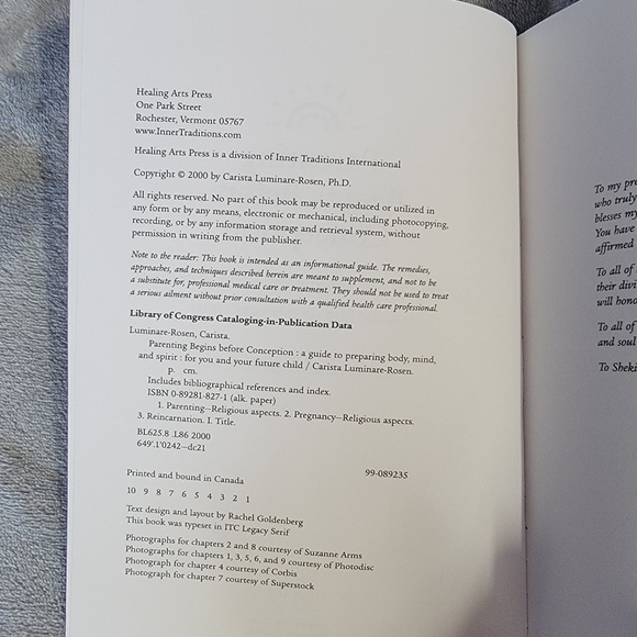 Parenting Begins Before Conception Book: A Guide to Preparing Body, Mind, Spirit - Picture 5 of 6